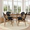 Flash Furniture Marseille French Bistro 31.5in. Table, Black Textilene, Glass Top w/4 Stack Chairs - Natural Frame SDA-AD641011-80-4107-BK-NAT-GG - alternate 1